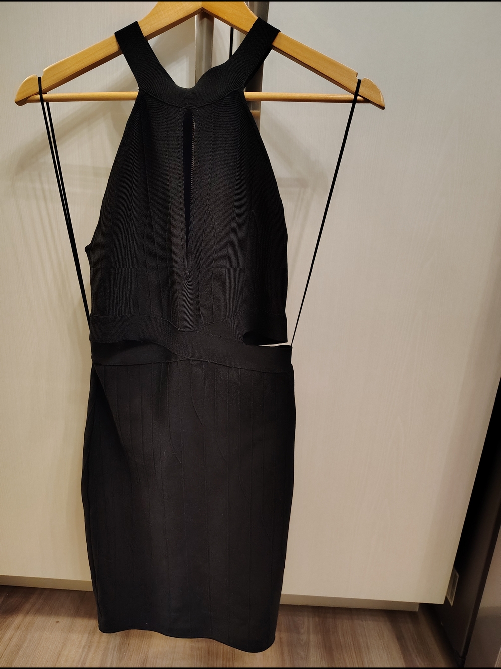 Guess Black Cutout Ribbed Bodycon Dress
